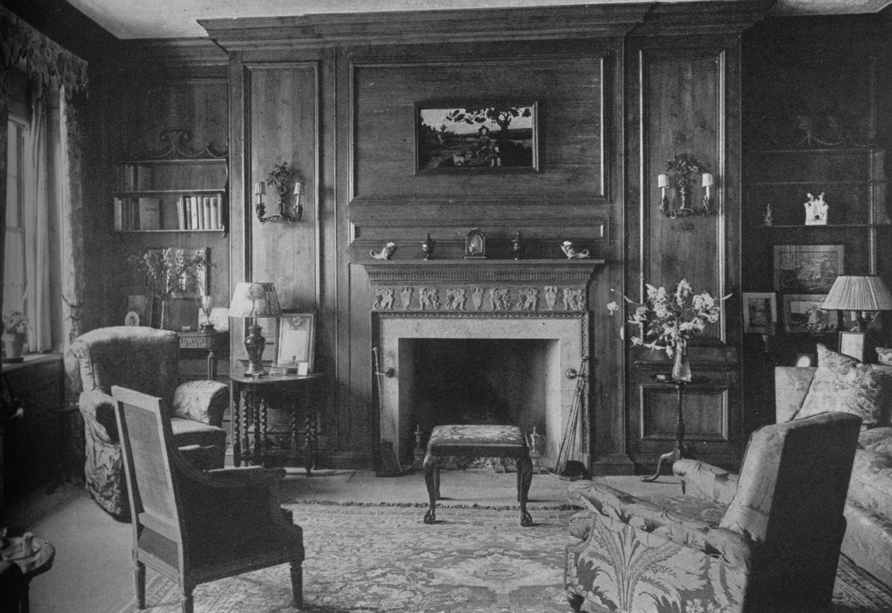 Gammelt georgisk panel på Miss Morgans kontor, huset til Miss Anne Morgan, New York City, 1924 av Unbekannt