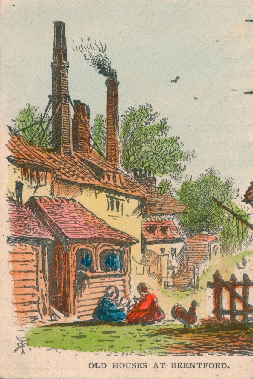 Gamle hus i Brentford, 1800-tallet av Unbekannt