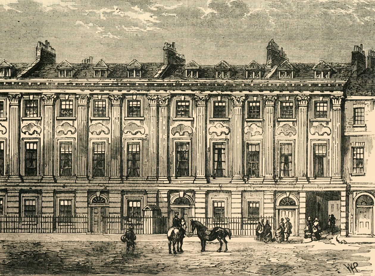 Gamle hus i Great Queen Street, South Side, 1850, 1881. av Unbekannt