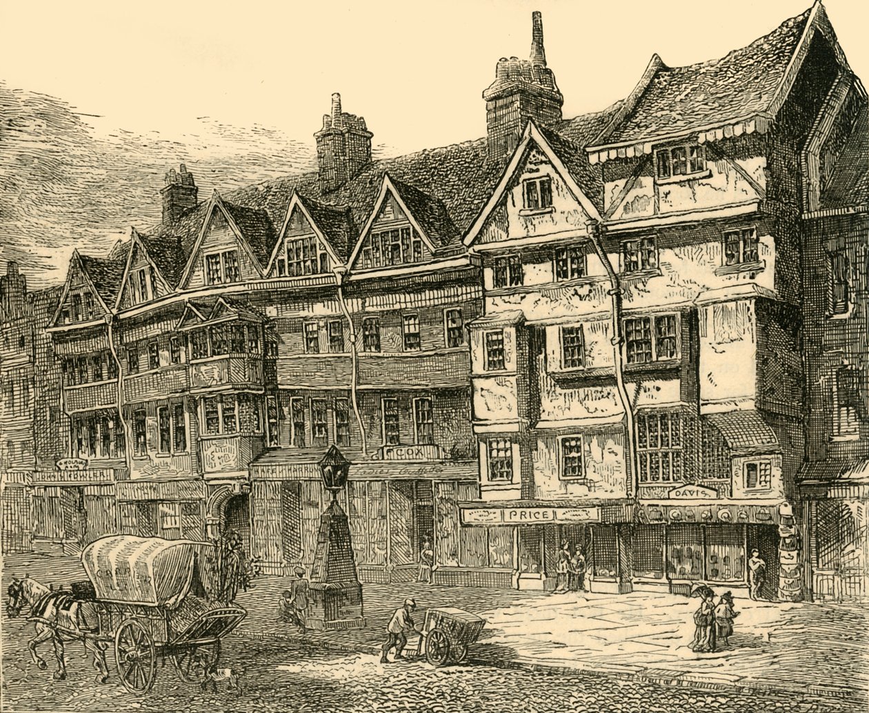 Gamle hus i Holborn nær Middle Row, c1872. av Unbekannt