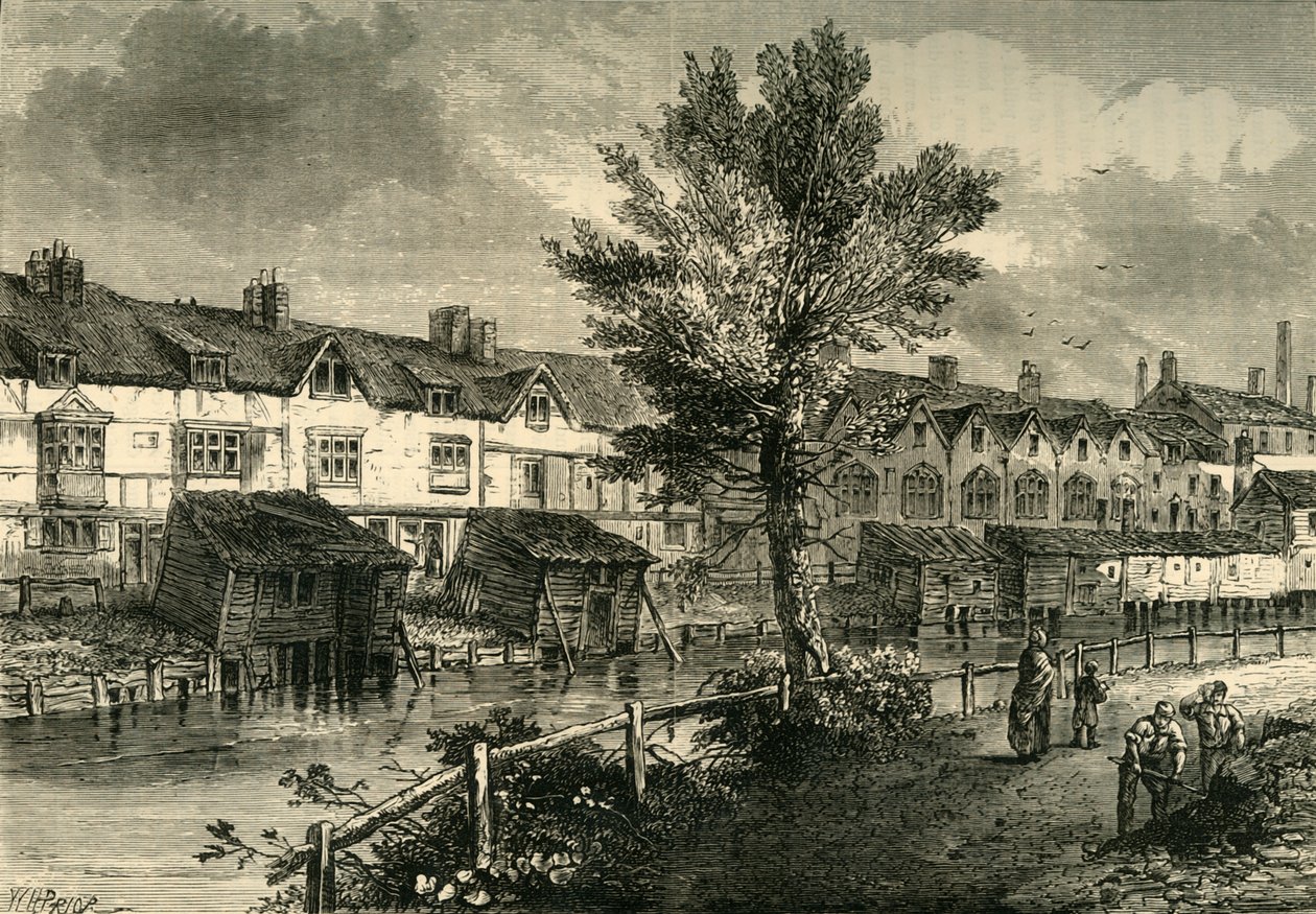 Gamle hus i London Street, Dockhead, ca 1810, c1878. av Unbekannt