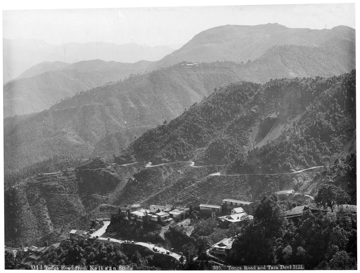 Gamle Tonga-veien fra Kalka til Simla, India, tidlig på 1900-tallet av Unbekannt