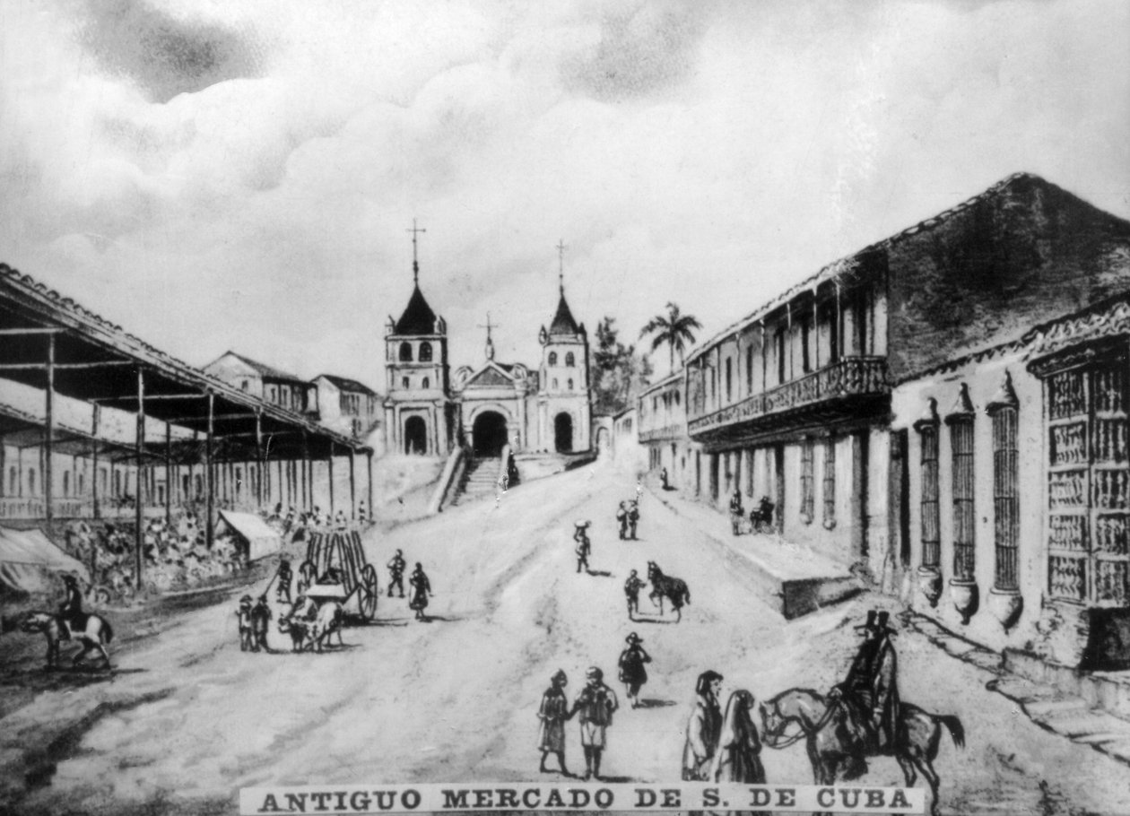 Gammelt marked i Santiago de Cuba, 1800-tallet, 1920-tallet av Unbekannt