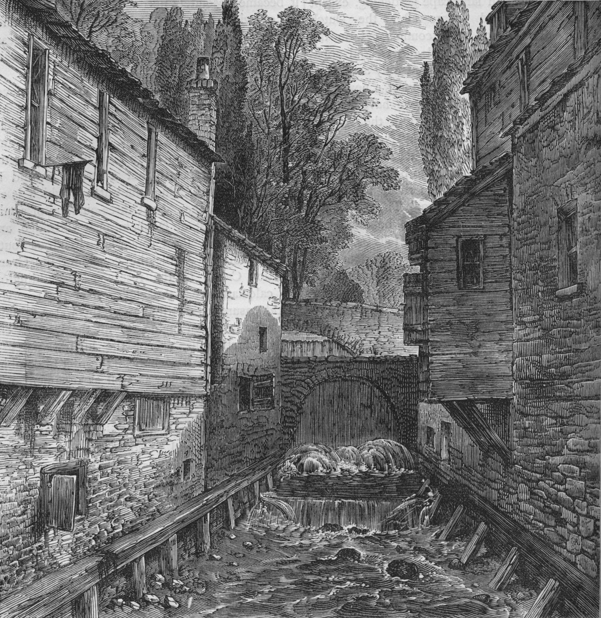 Gammelt utløp av Serpentine ved Knightsbridge, London, c1800 1878 av Unbekannt