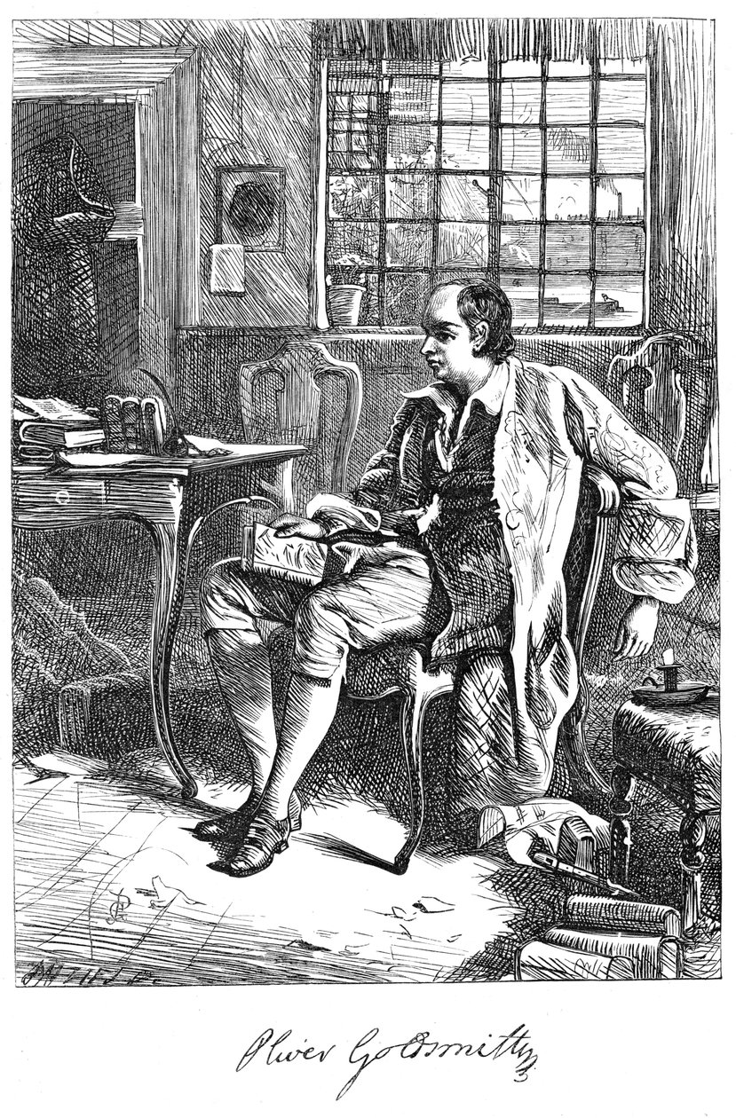 Oliver Goldsmith, dramatiker fra 1700-tallet, ca 1860-tallet av Unbekannt