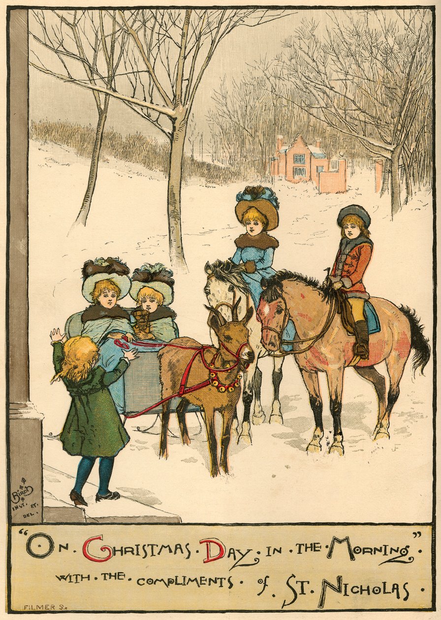 Juledag om morgenen, med komplimentene til St. Nicholas, 1883. av Unbekannt
