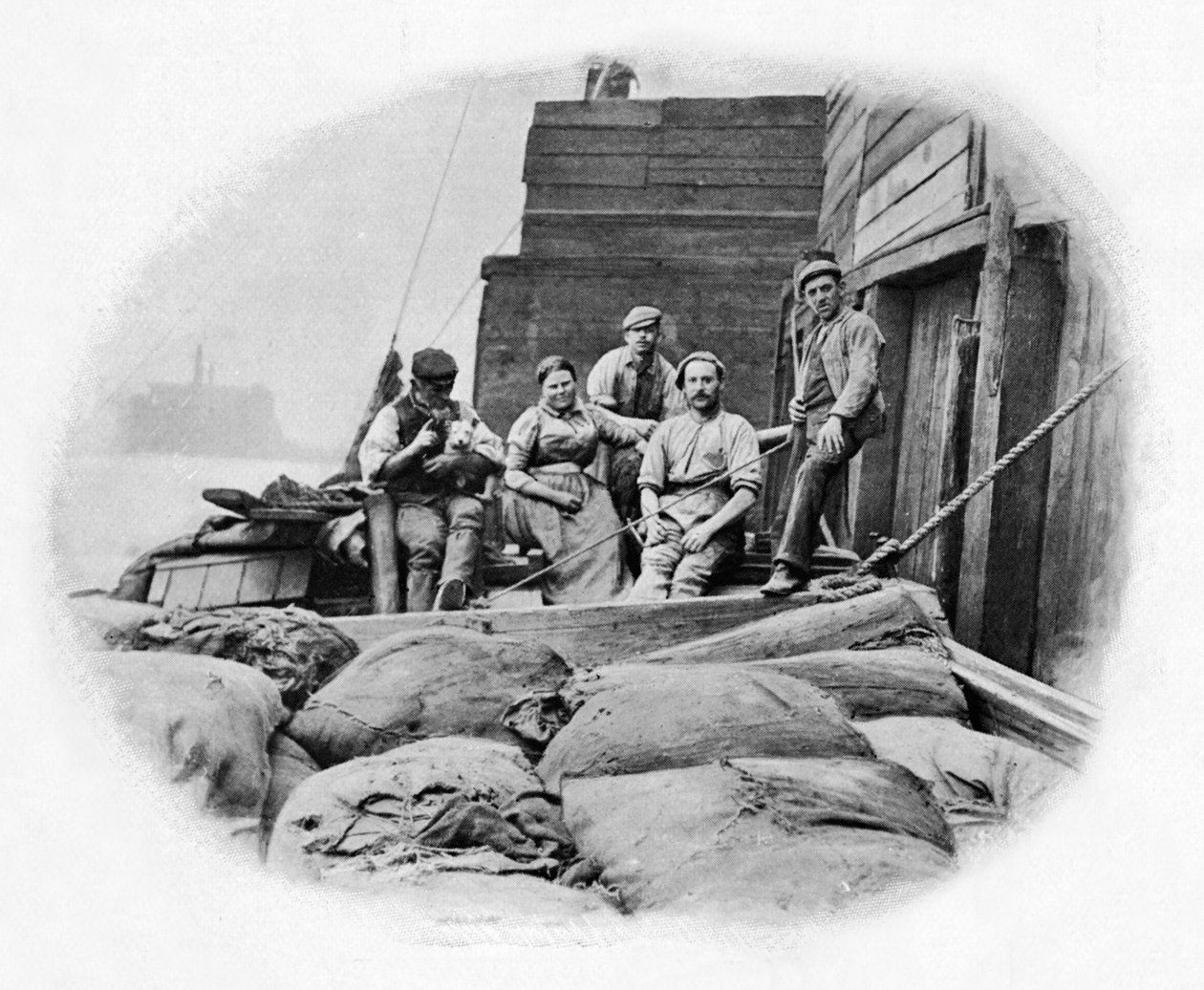Ombord på en lighter, London, c1900 1903 av Unbekannt