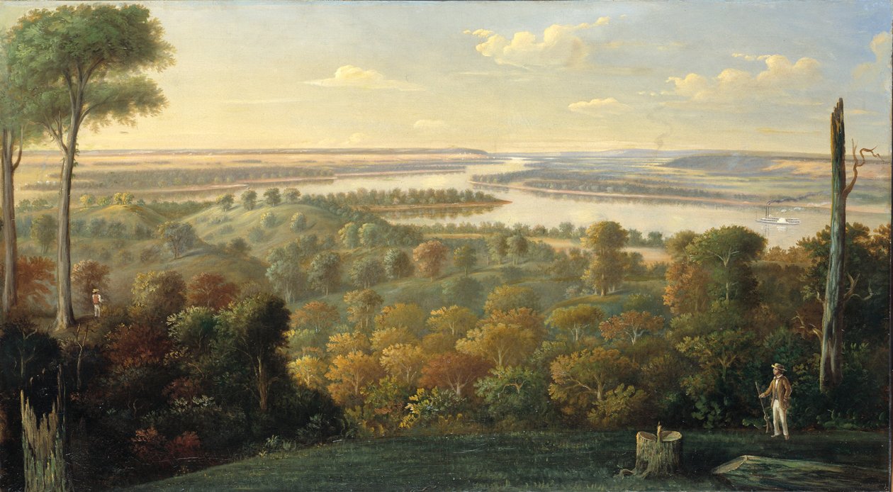 Ved elven Ohio, ca. 1840. av Unbekannt
