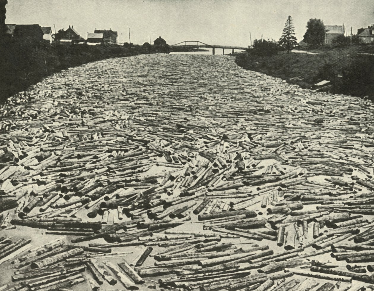 På vei til sagbrukene, c1948. av Unbekannt
