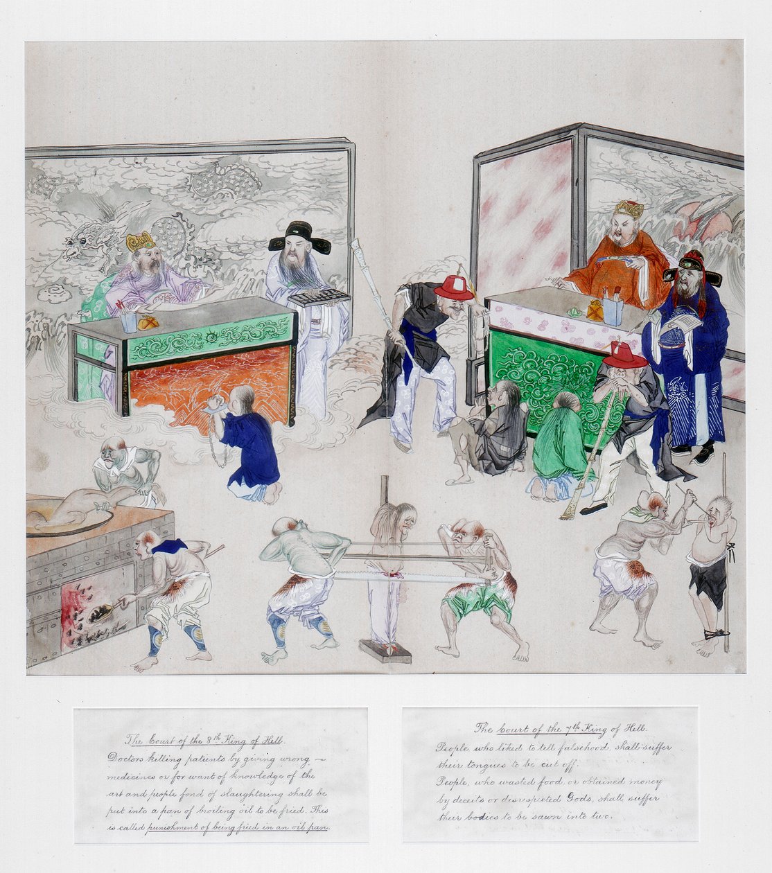 Et av et sett med malerier av de ti domstolene i helvete, Qing-dynastiet, Kina, c1800-1849 av Unbekannt