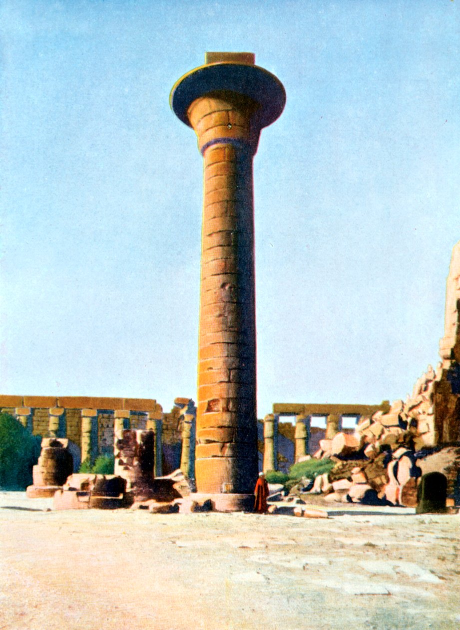 En av kolonnene til kong Taharqa, Karnak, Egypt, 1900-tallet av Unbekannt