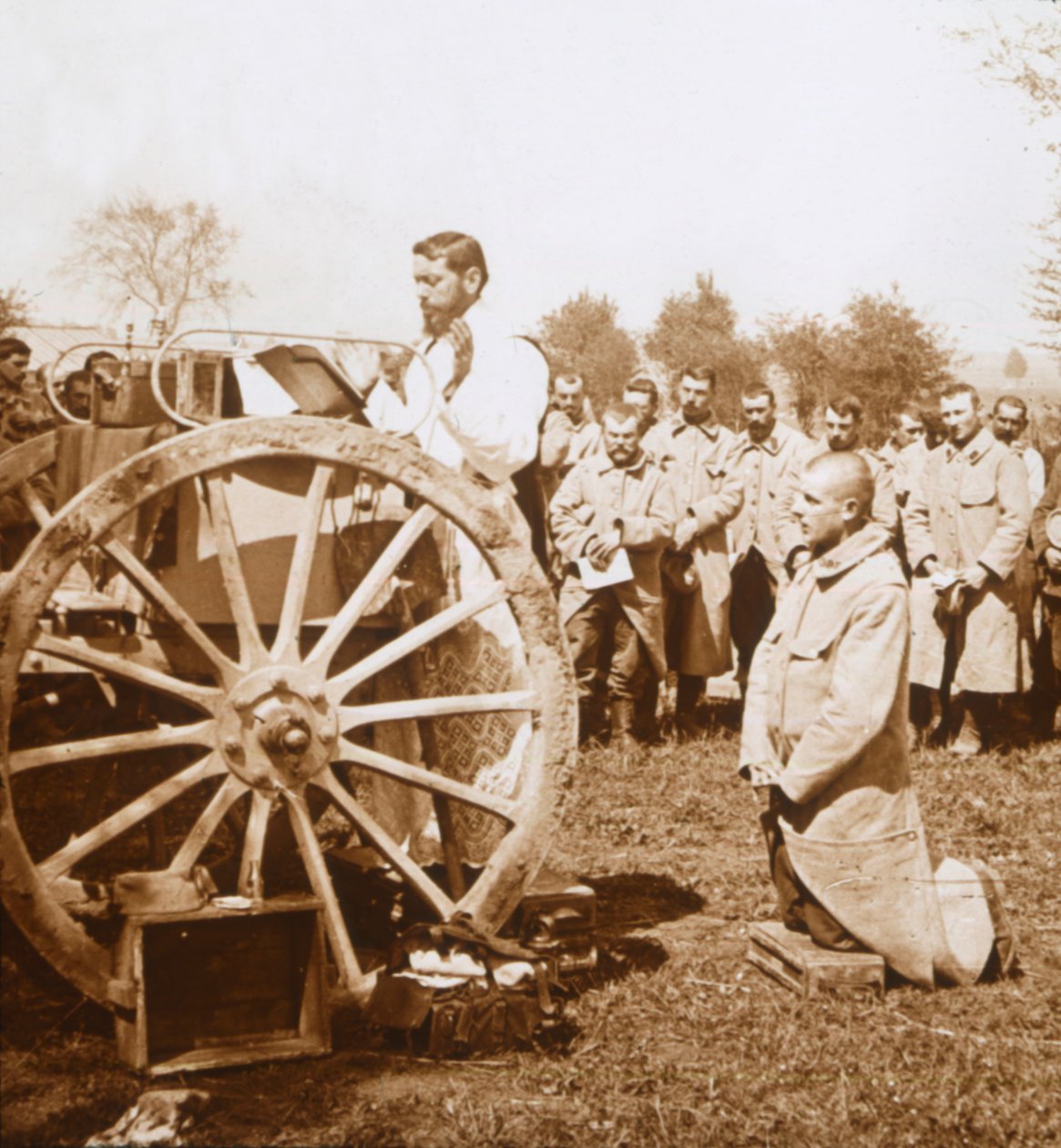 Friluftsmesse, Carency, Nord-Frankrike, c1914-c1918. av Unbekannt