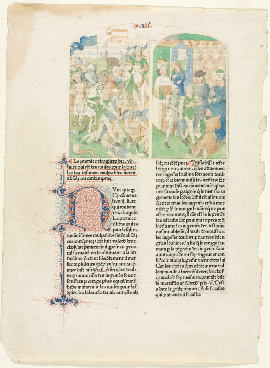 Åpningsside av bok VIII av Valerius Maximuss 1476 av Unbekannt