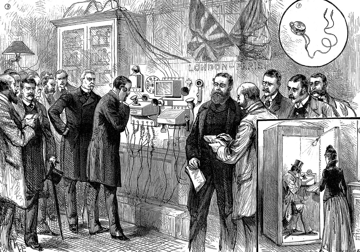 Åpning av den anglo-franske telefonlinjen, 1891 av Unbekannt