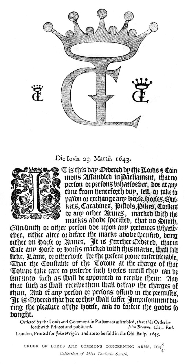 Lords and Commons Order angående våpen, 16431644, 1893 av Unbekannt