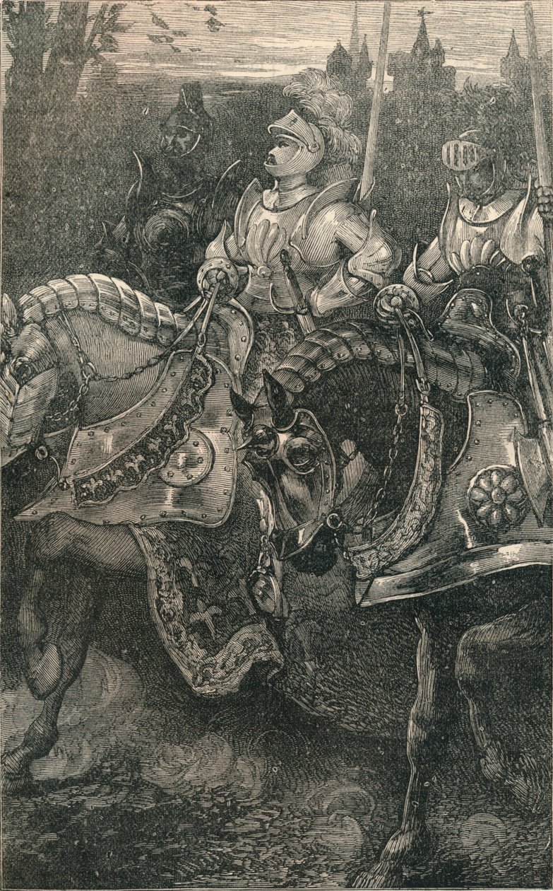 Otterburn - The Advance of Hotspur, 1388, c1910 av Unbekannt