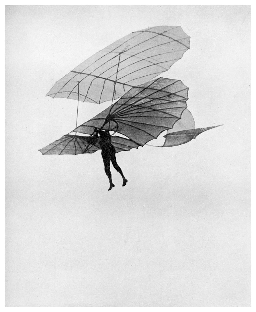 Otto Lilienthal foretar en av sine siste flyvninger, 1896 1956 av Unbekannt
