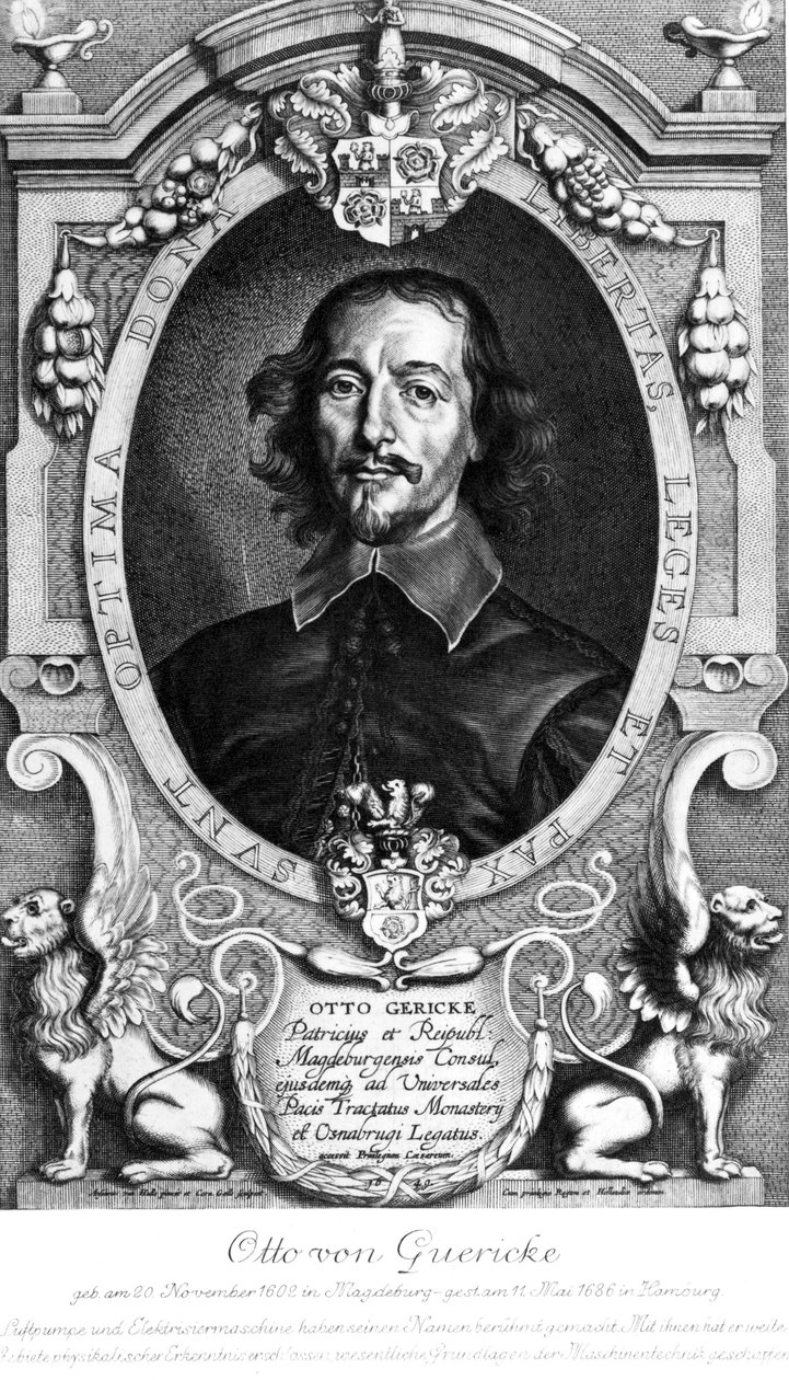 Otto von Guericke , tysk fysiker og oppfinner av Unbekannt