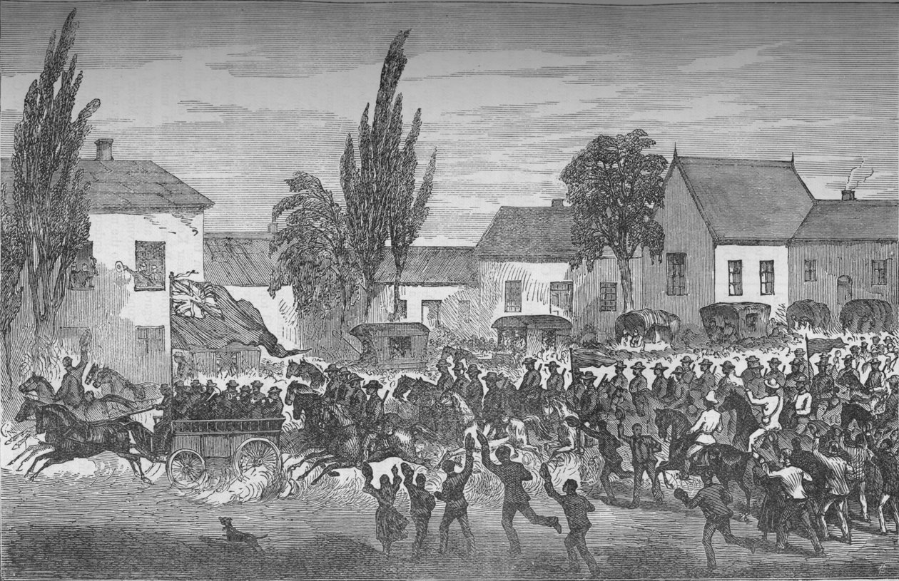 Oudtshoorn monterte frivillige starter for østgrensen, c1880 av Unbekannt