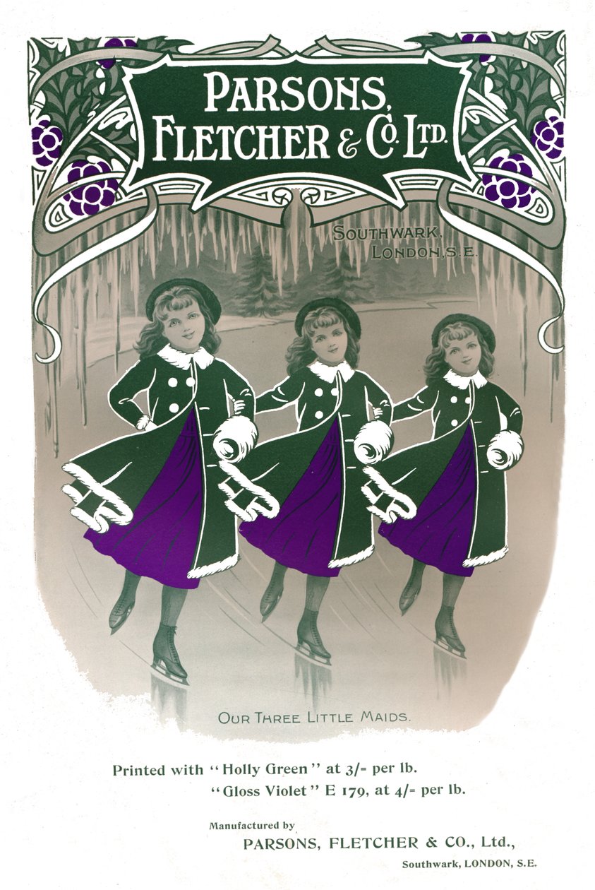 Våre tre små hushjelper - Parsons, Fletcher & Co. Ltd-annonse, 1909. av Unbekannt