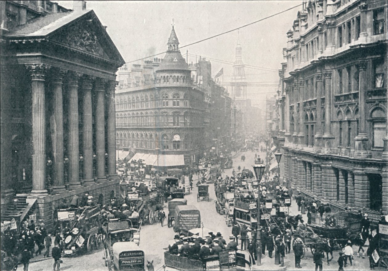 Utenfor Mansion House, City of London, 9 AM, c1901 1901 av Unbekannt
