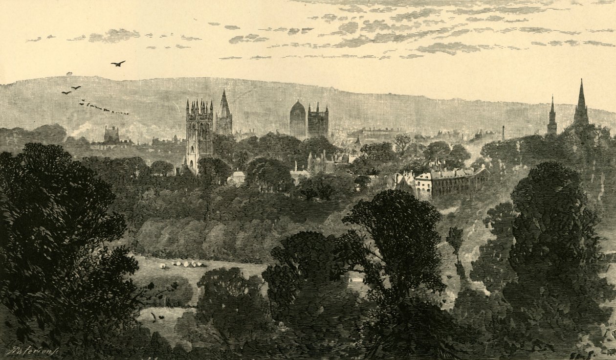 Oxford, fra Headington Hill, 1898. av Unbekannt