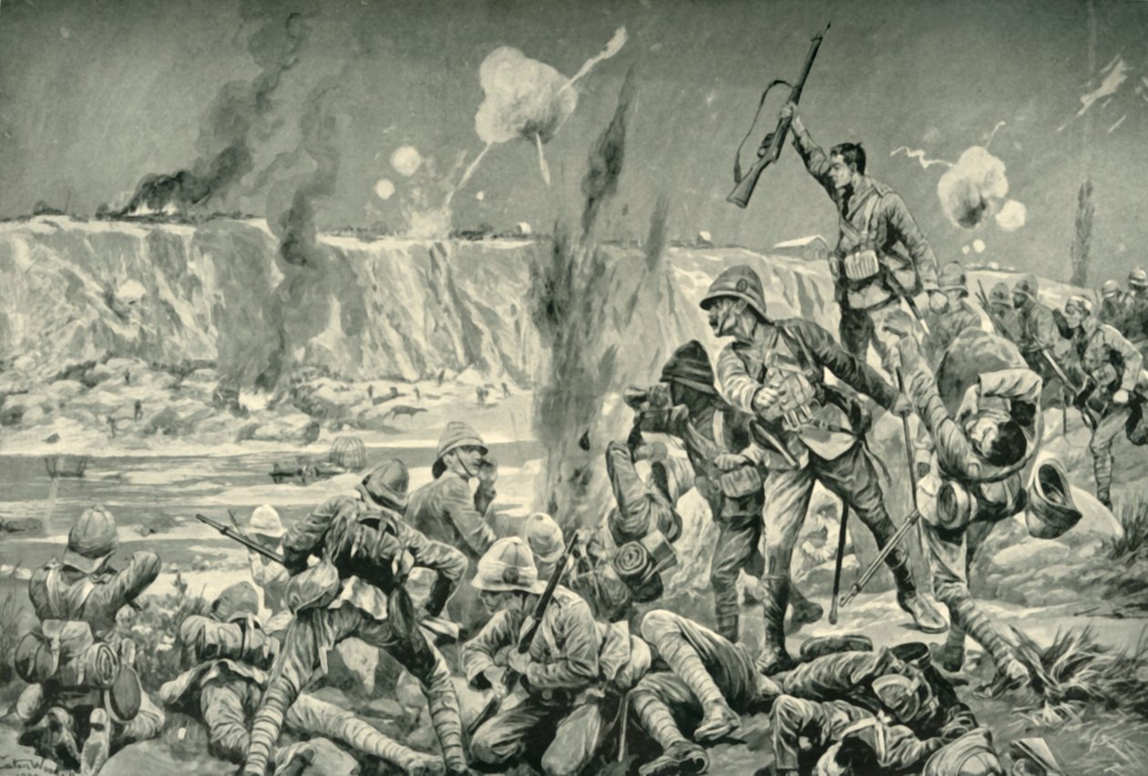 Paardeberg: Angrepet på Cronjes posisjon, 1901. av Unbekannt