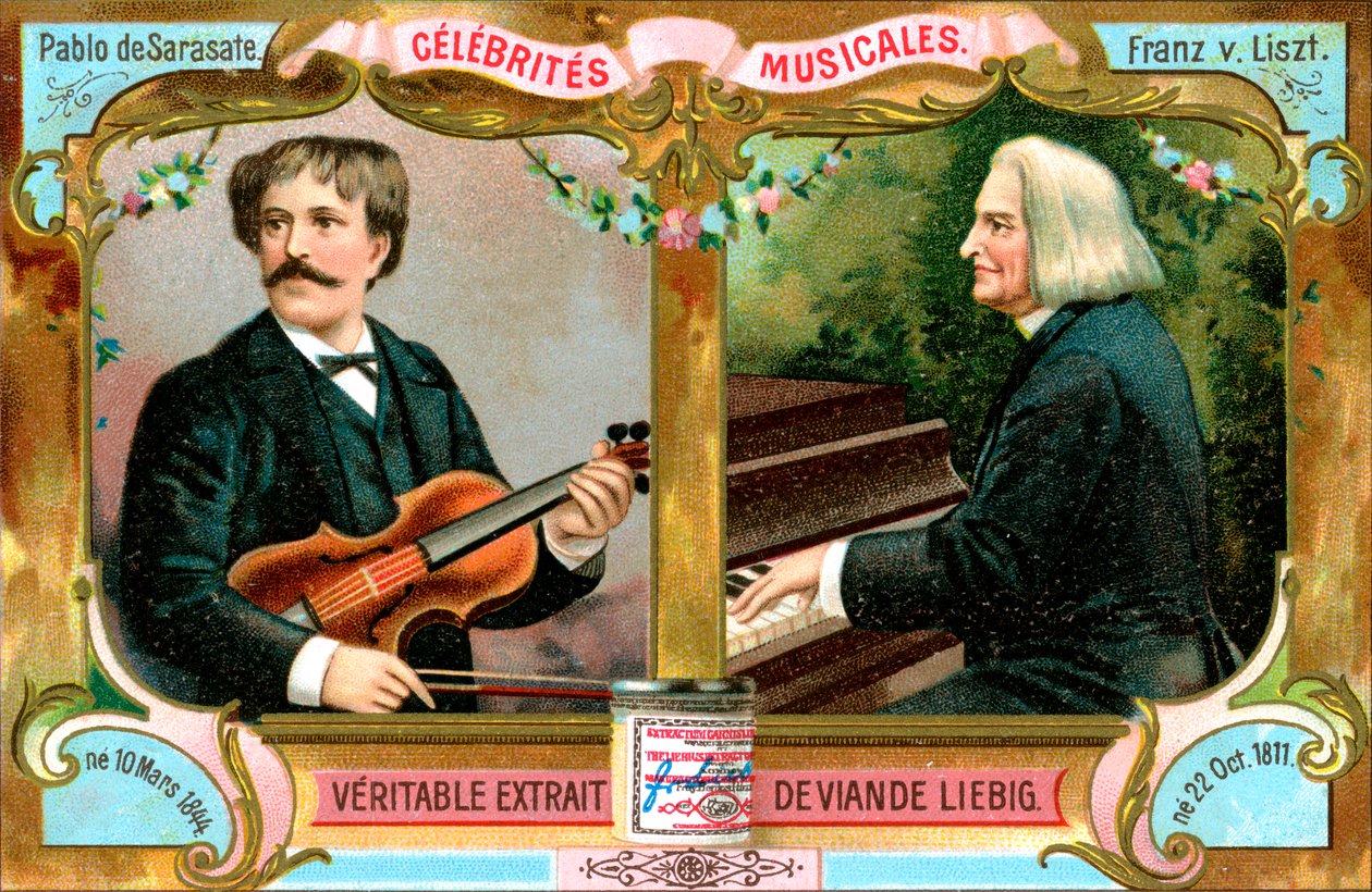Pablo de Sarasate og Franz Liszt, ca 1900 av Unbekannt