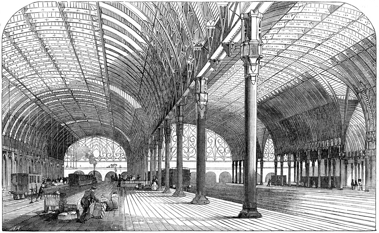 Paddington Station, London-terminalen til Great Western Railway, 1854 av Unbekannt