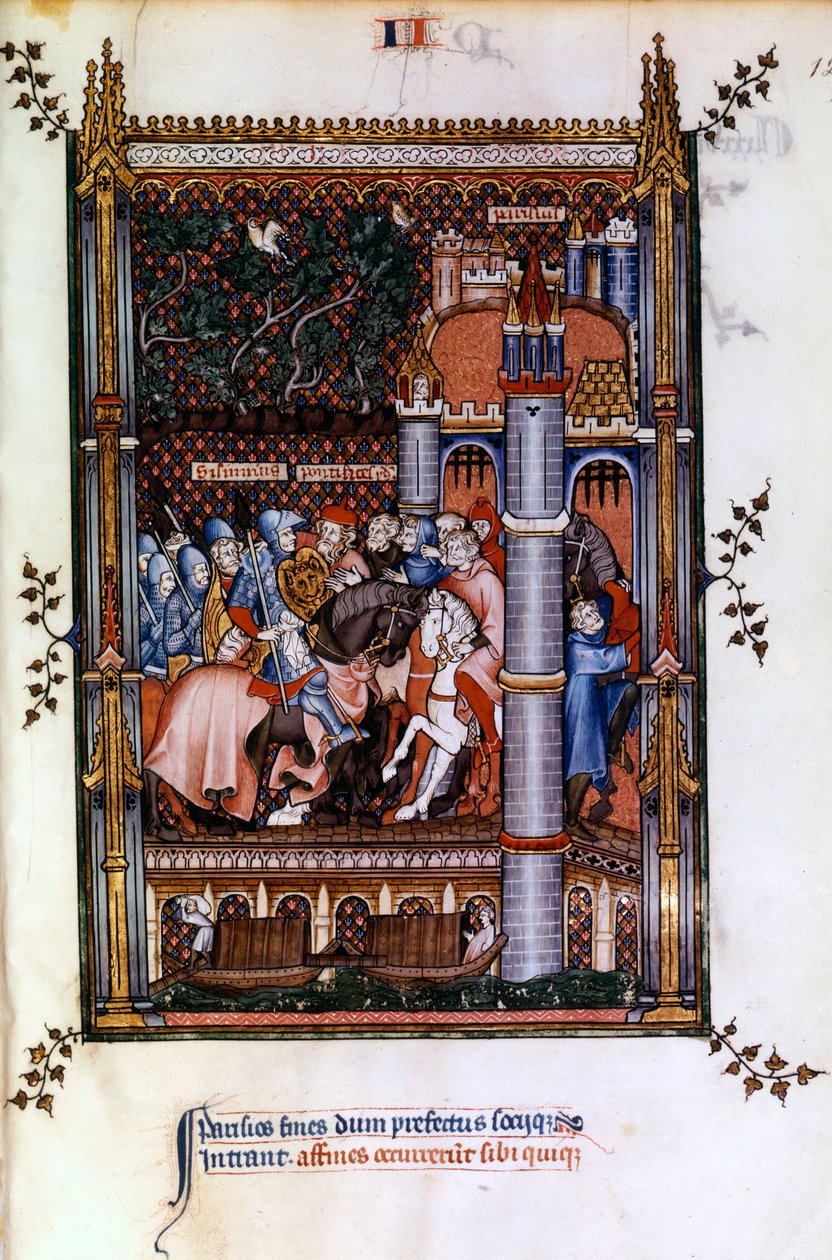 Hedenske prester ønsker Sisinnius velkommen ved portene til Paris, 1317 av Unbekannt