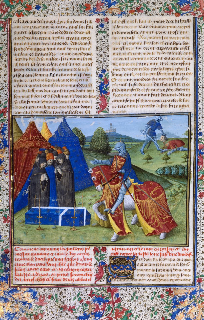 Side fra Le Livre de Lancelot du Lac Boken til Sir Lancelot of the Lake, 1400-tallet av Unbekannt