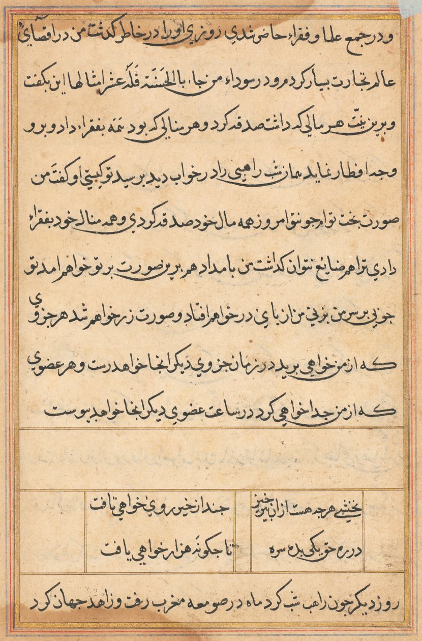 Pagina din Tales of a Parrot Tuti-nama: pagina de text, c. 1560. norvegian av Unbekannt