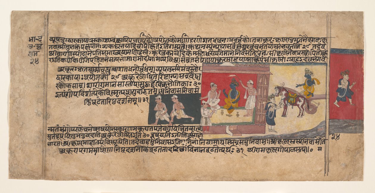 Side fra et spredt Bhagavata Purana-manuskript, ca. 1620-30. av Unbekannt