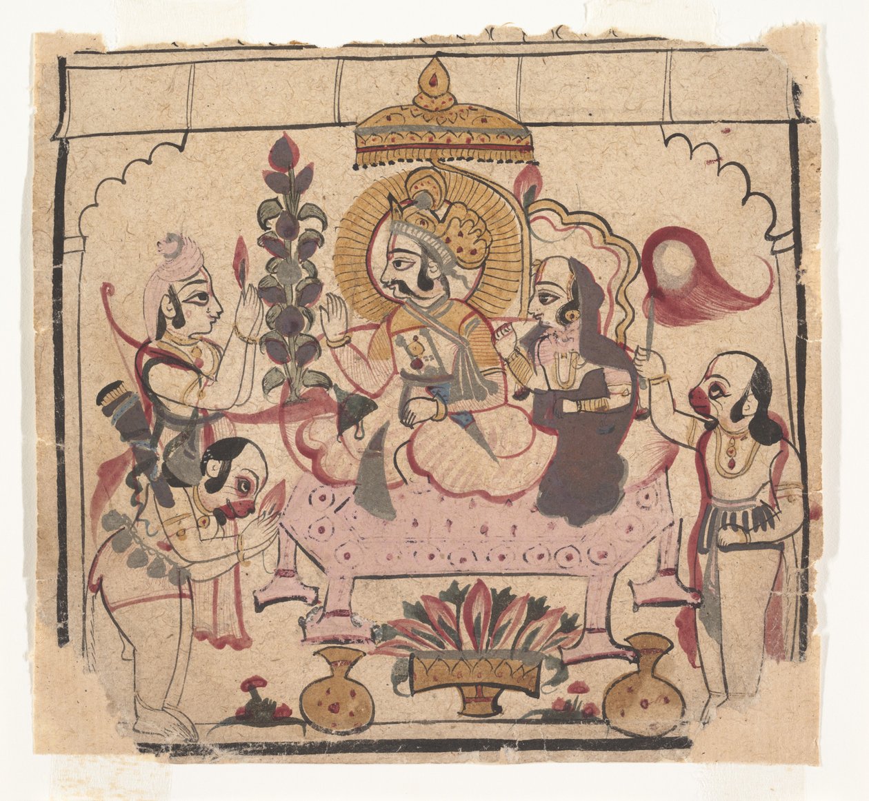 Side fra en spredt Ramayana: Story of Rama, ca. midten av 1700-tallet. av Unbekannt