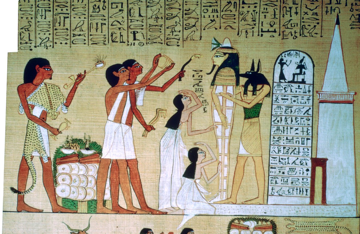 Side fra Book of the Dead of Hunefer, fra Theben, Egypt, 19. dynasti, c1300 f.Kr. av Unbekannt