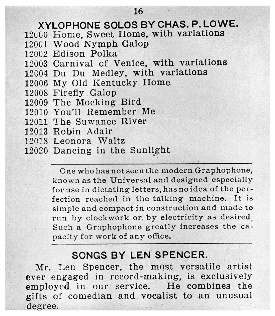 Side fra First Columbian Grammophone Catalogue, c1898 1956 av Unbekannt