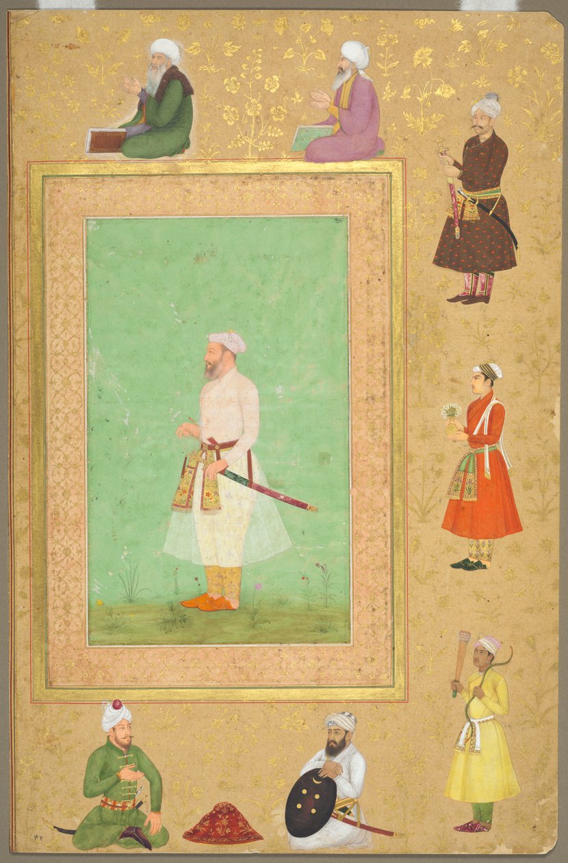 Side fra Late Shah Jahan Album: Portrait of Asaf Khan, ca. 1653. av Unbekannt