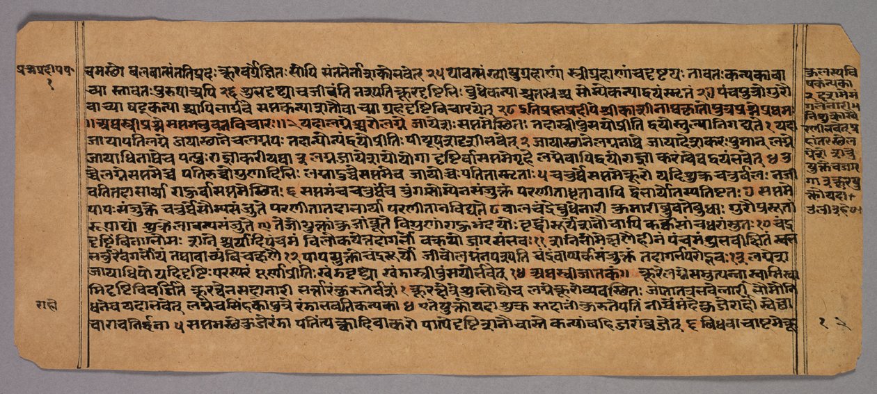 Side fra Prasnapradipa, en hinduistisk astrologitekst, ca. 1700-tallet. av Unbekannt