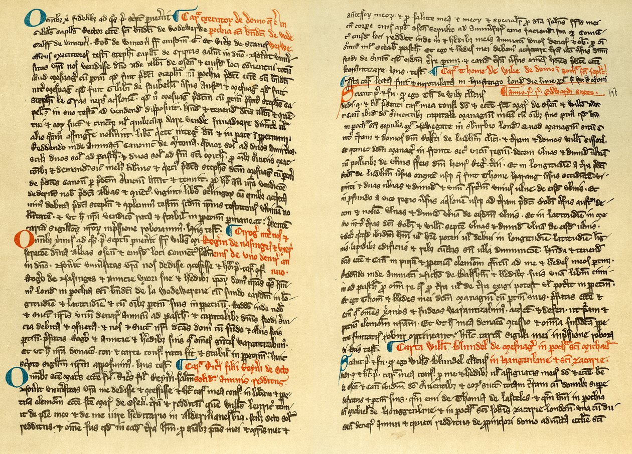 Sider fra kartularet til Osney Abbey, c1275 1886 av Unbekannt