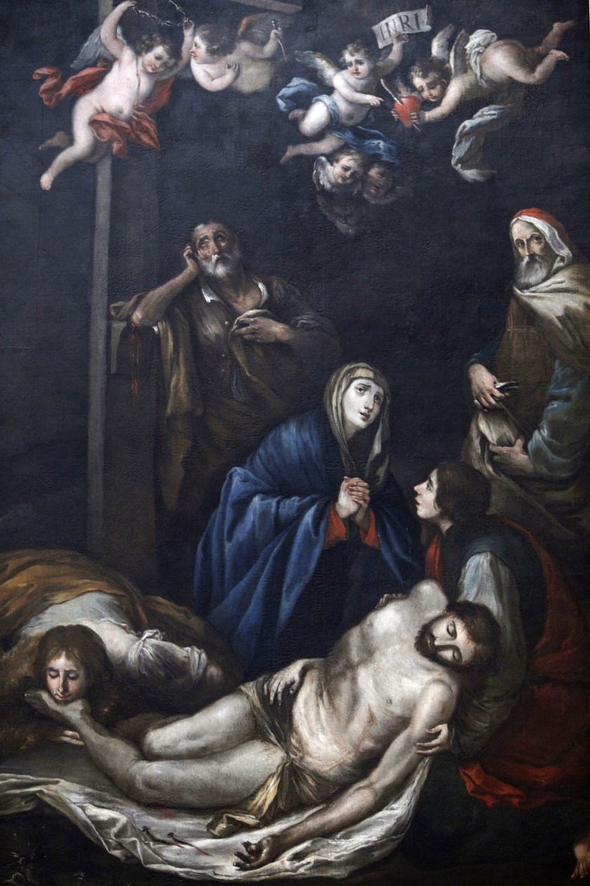 Maleri i Chiesa del Carmine, Martina Franca, Apulia: Kristus avsatt fra korset, Martina Franca, Italia av Unbekannt
