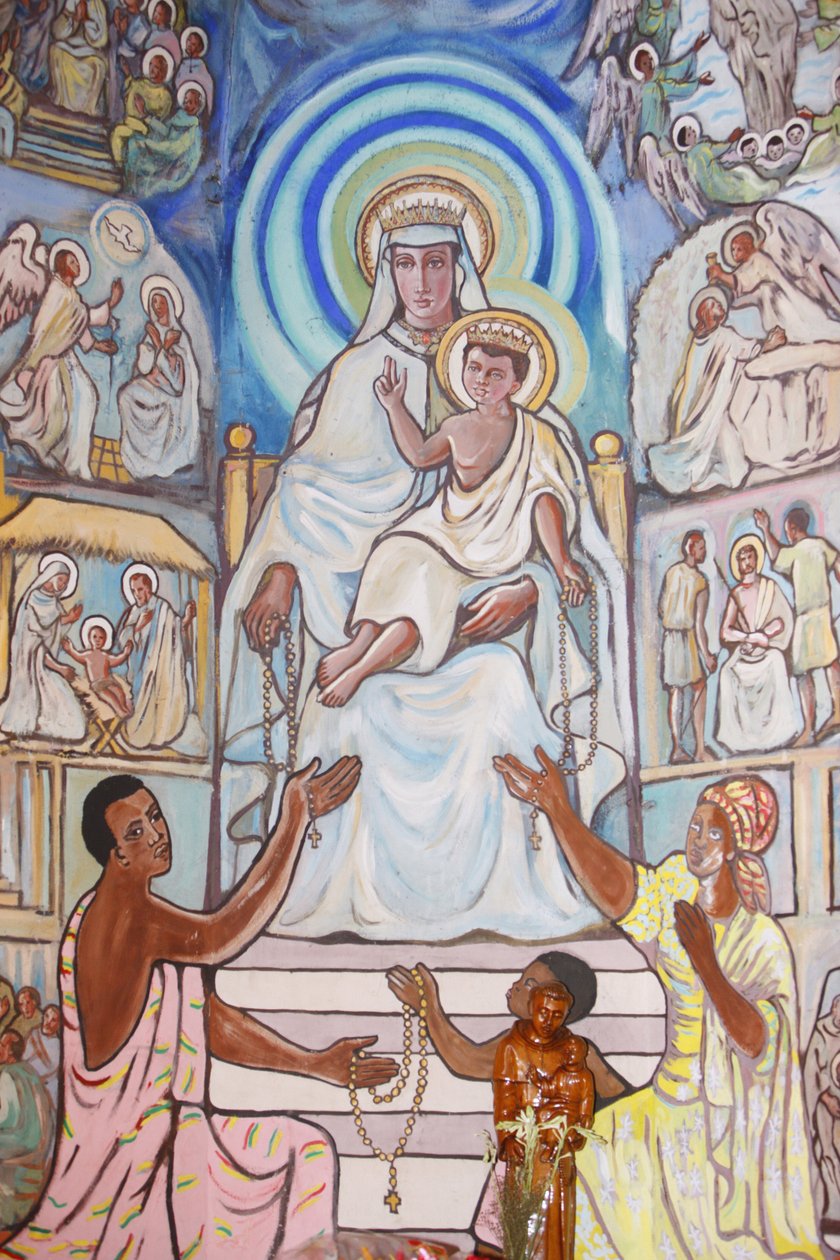 Maleri i Lomé katedral: Jomfru og barn, Lomé, Togo av Unbekannt