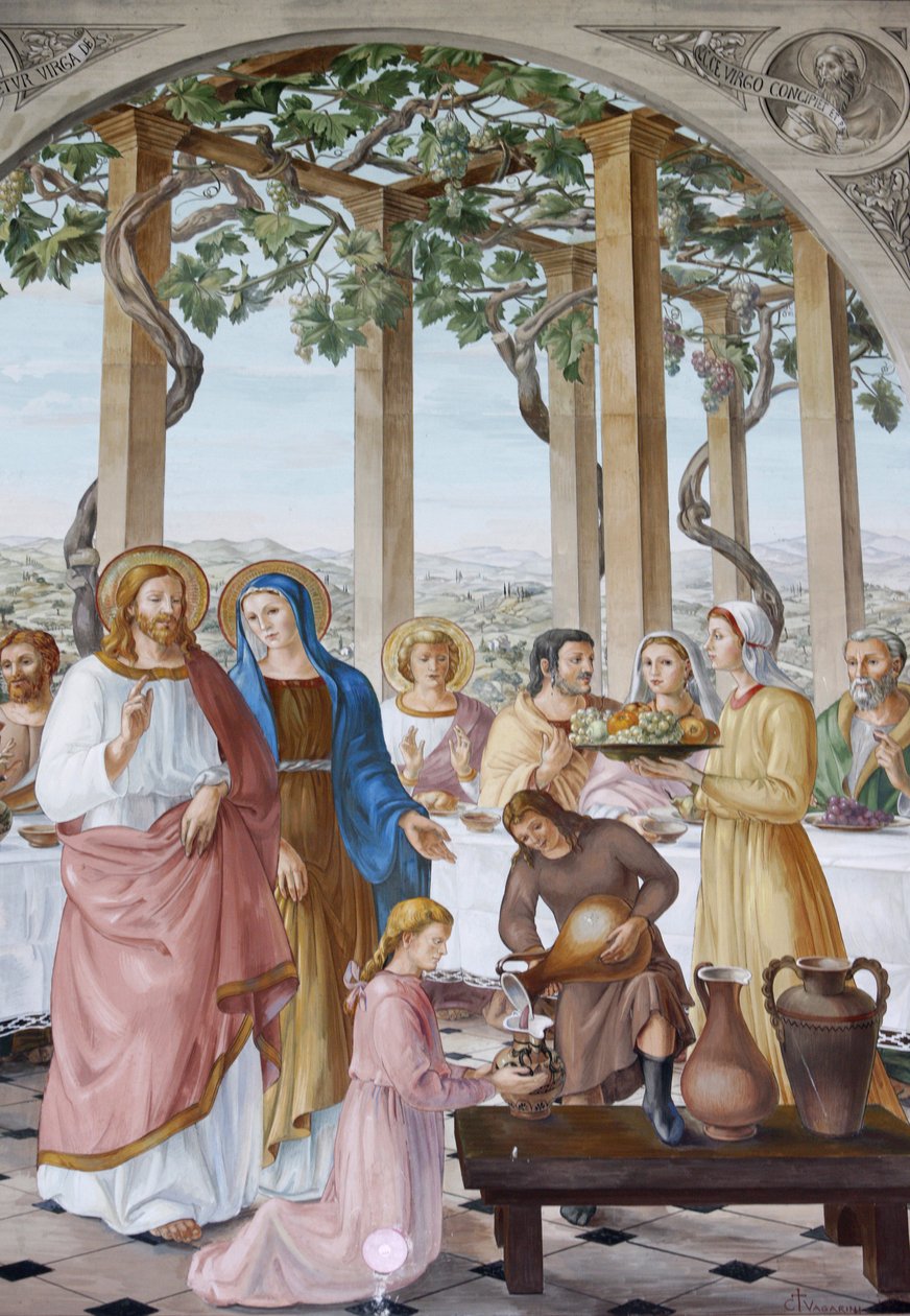 Maleri i Visitation-kirken i Ein Kerem: bryllupet i Cana, Ein Kerem, Israel av Unbekannt