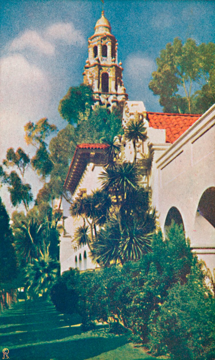 Palace of Science og California Tower, c1935 av Unbekannt