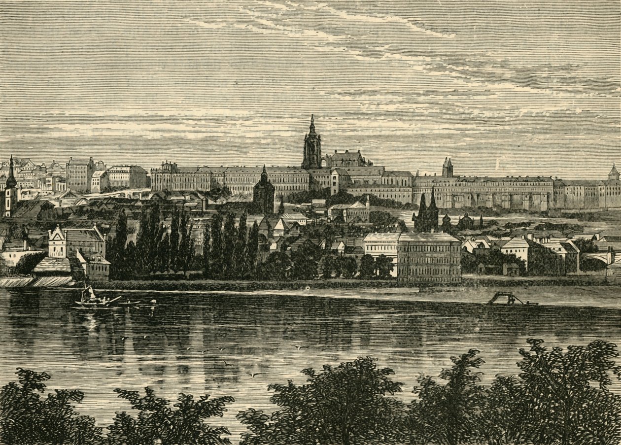 Palace of the Bohemian Kings and Cathedral of Hradschin, Praha, 1890. av Unbekannt
