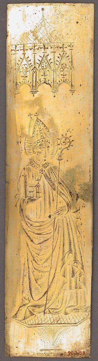 Panel fra en triptyk med biskop Saint, tysk, midten av 1400-tallet. av Unbekannt