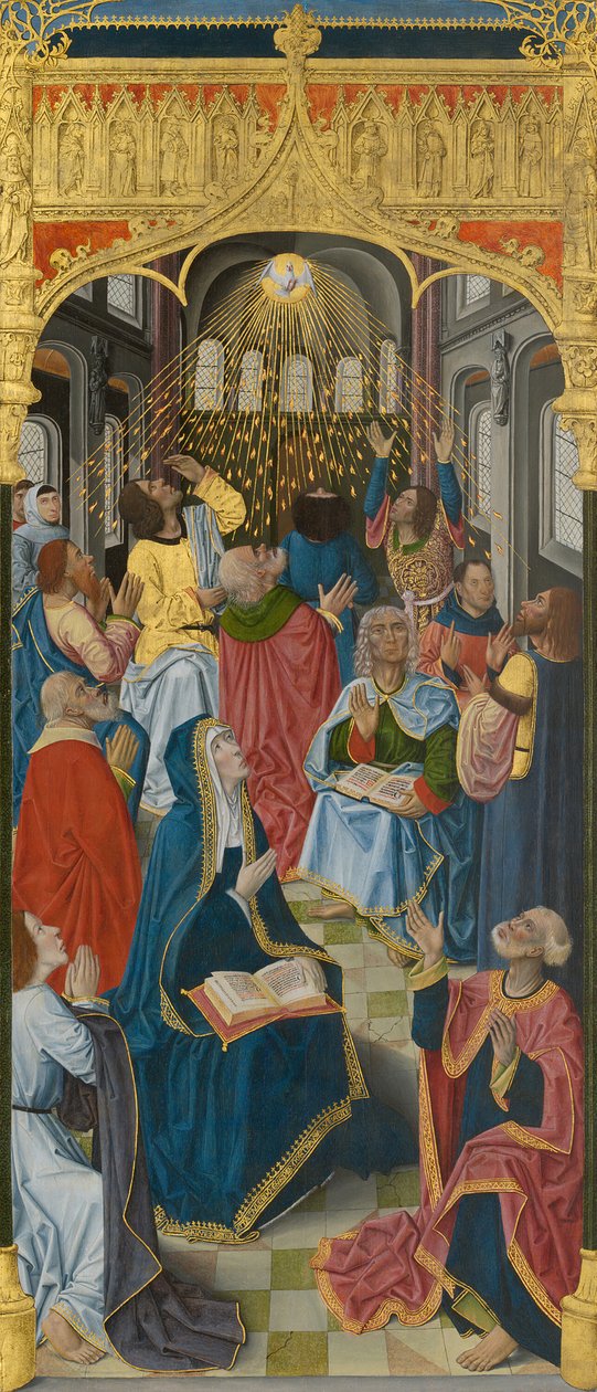 Paneler fra høyalteret i Charterhouse of Saint-Honoré, Thuison-les-Abbeville: Pinse... av Unbekannt