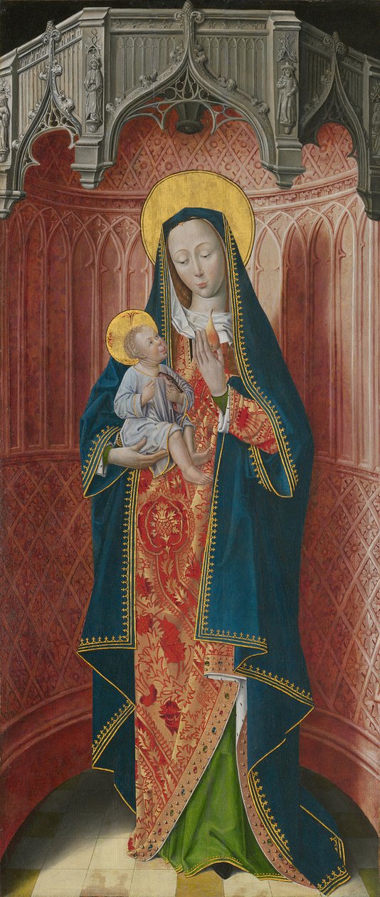 Paneler fra høyalteret i Charterhouse of Saint-Honoré, Thuison-les-Abbeville: Virgin and... av Unbekannt