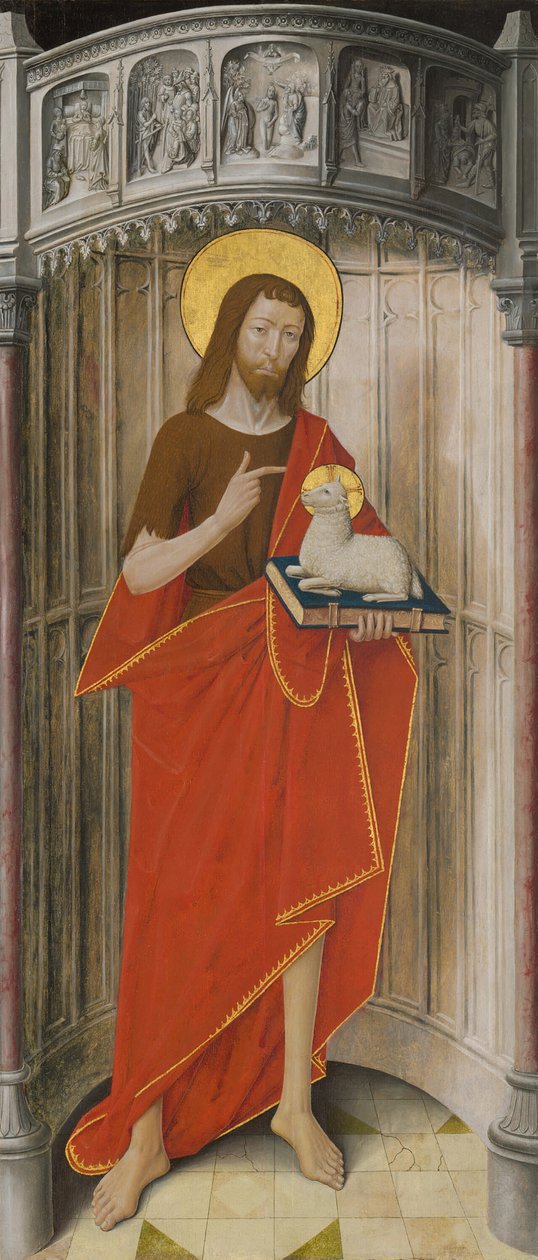 Paneler fra høyalteret til Charterhouse of Saint-Honoré, Thuison-les-Abbeville: Saint John... av Unbekannt
