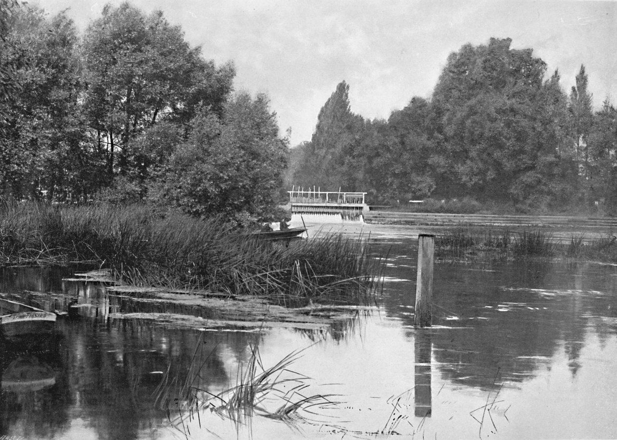 Pangbourne Weir, c1896 av Unbekannt