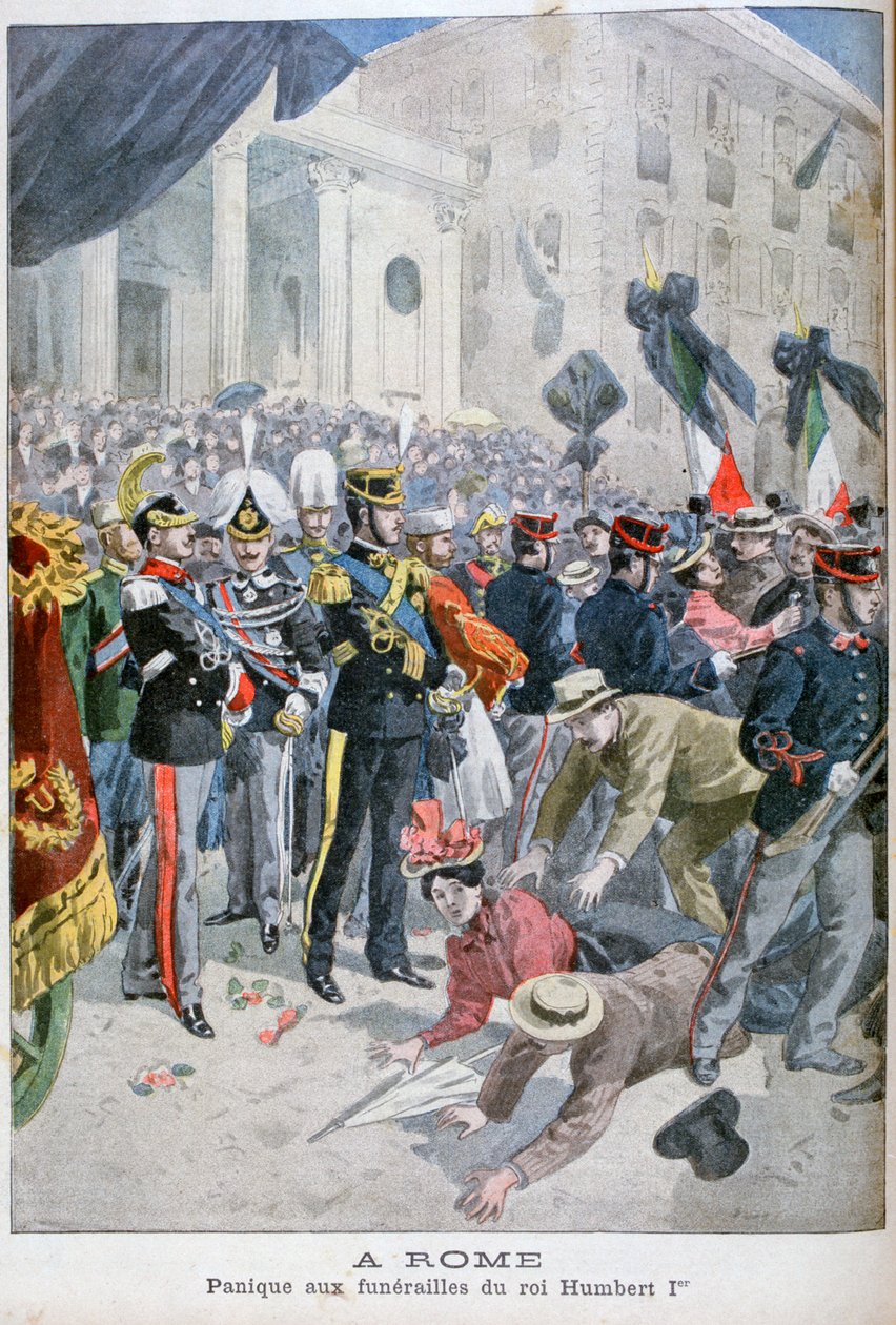 Panikk ved kong Humberts begravelse, Roma, 1900 av Unbekannt